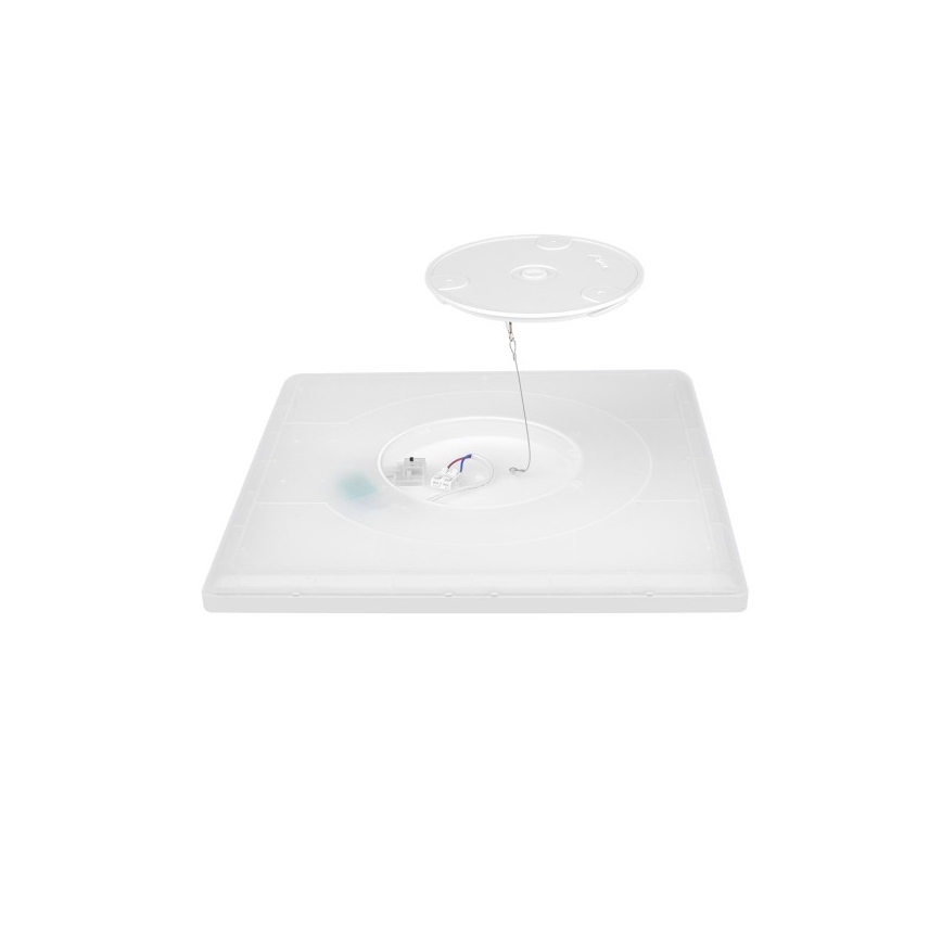 LED Badezimmerleuchte mit Bewegungs- und Dämmerungssensor NIVERA LED/24W/230V IP54 3000/4000/6000K 30x30 cm Weiß + Fernbedienung