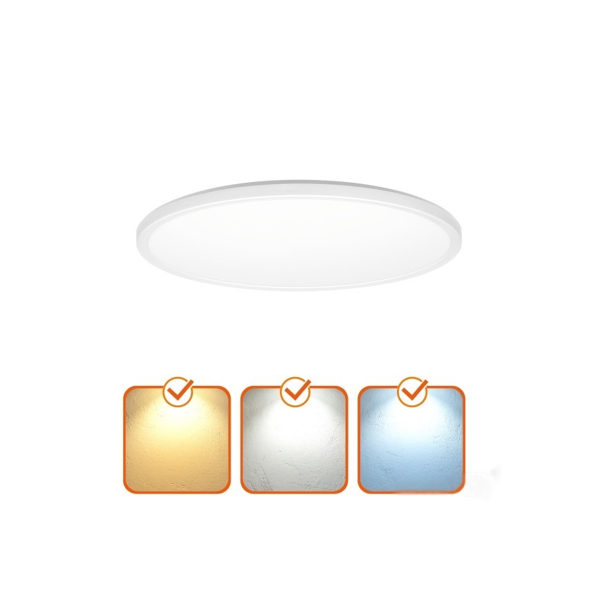 LED Badezimmerleuchte mit Bewegungs- und Dämmerungssensor NIVERA LED/24W/230V IP54 3000/4000/6000K Ø 30 cm weiß + Fernbedienung