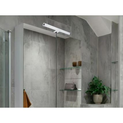 LED-Badspiegelleuchte, 8 W, 230 V, 30 cm, IP44, Hochglanz-Chrom