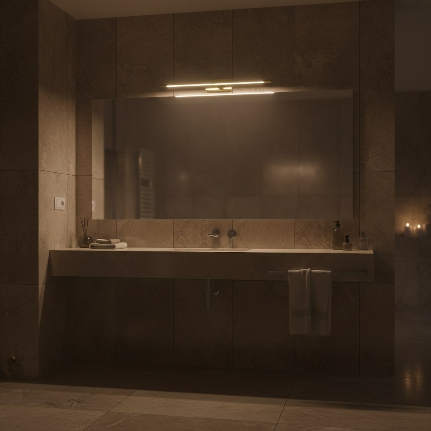 LED-Spiegelleuchte KLIMT, 12 W, 230 V, 3000/4000/6000 K, 60 cm, IP44, goldfarben