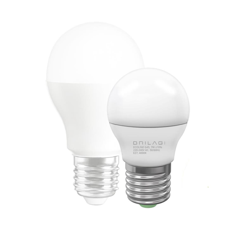 LED Bulb ECOLINE G45 E27/7W/230V 4,000K - Brilagi