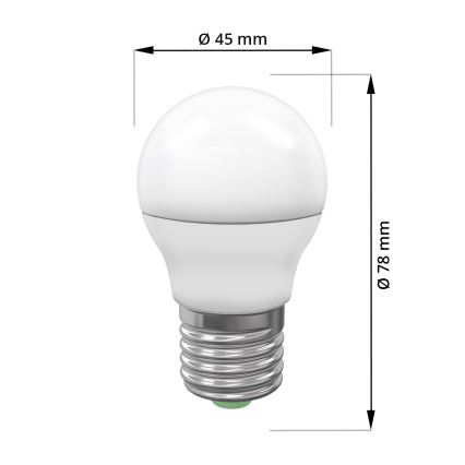 LED Bulb ECOLINE G45 E27/7W/230V 4,000K - Brilagi