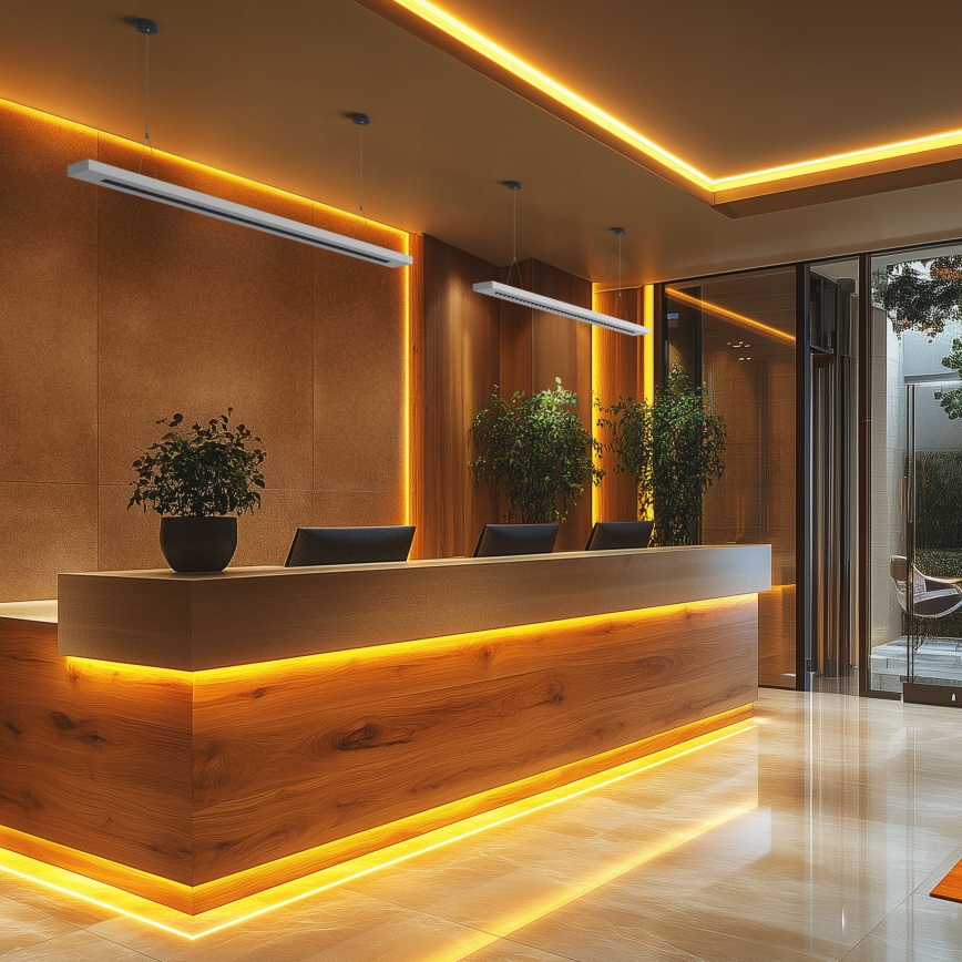 LED-Decken-/Pendelleuchte PLANK LED/20/30/40W/230V 2700/4000/6000K CRI 90 weiß