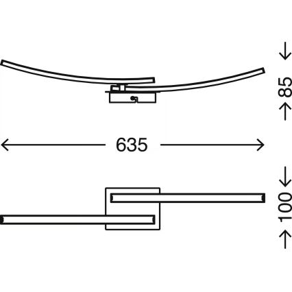 LED Deckenleuchte 2xLED/6W/230V 3000K mattchrom