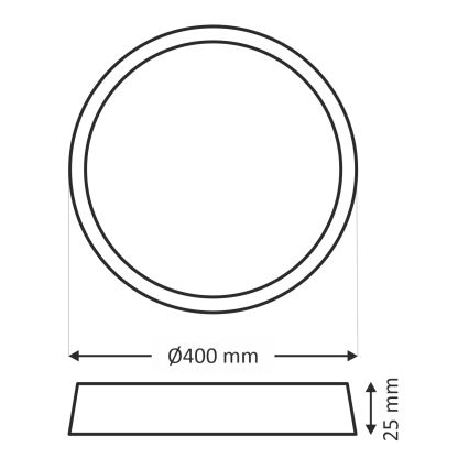 LED-Deckenleuchte, 32 W, 230 V, 3000/4000/6500 K, Ø 40 cm, weiß
