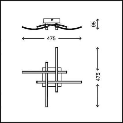 LED-Deckenleuchte 4xLED/2,6W/230V 3000K mattchrom