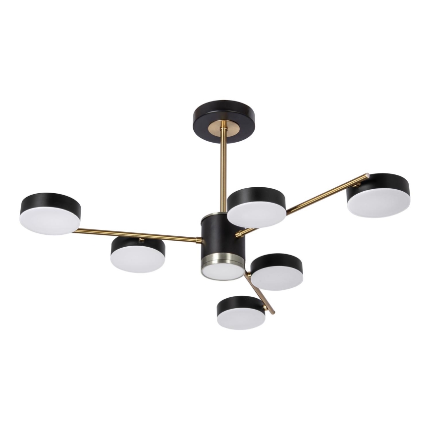 LED-Deckenleuchte an Stange 6xLED/7W/230V + LED/6W 3000 - 6000K d 69 cm golden/schwarz