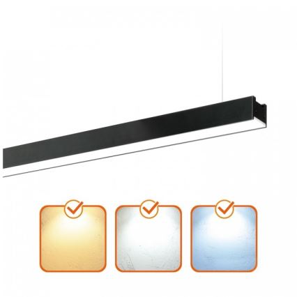 LED-Aufbau-Pendelleuchte KOLINE, 40 W, 230 V, 3000/4000/6500 K, 120 cm, schwarz