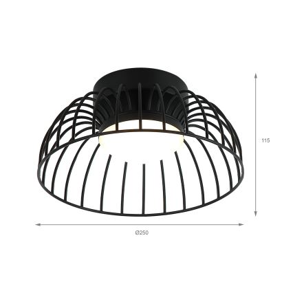 LED-Deckenleuchte BETSY LED/12W/230V Ø 25 cm schwarz