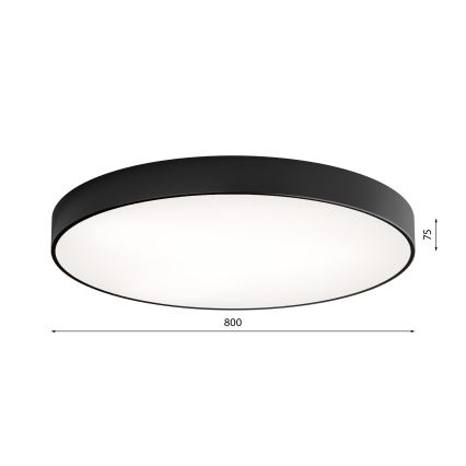 LED-Deckenleuchte CLEO LED/96W/230V 3000K Ø 80 cm Schwarz