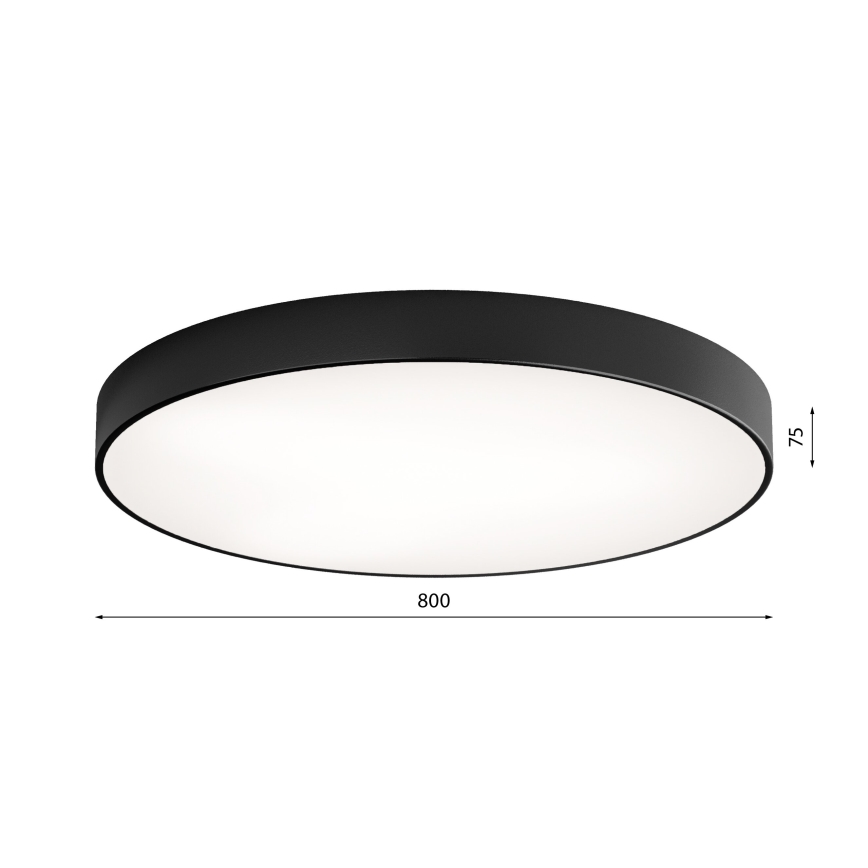 LED-Deckenleuchte CLEO LED/96W/230V 3000K Ø 80 cm Schwarz