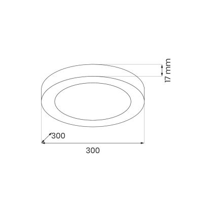 LED-Deckenleuchte EVORA LED/24W/230V 3000/4000/6000K Ø 30 cm schwarz