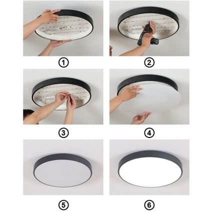 LED-Deckenleuchte FELIZ LED/50W/230V 4000K d 50 cm schwarz