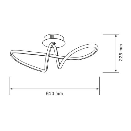 LED-Deckenleuchte FLAVIA LED/33W/230V 24x61 cm schwarz