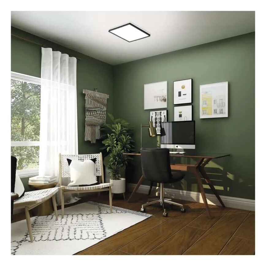 LED-Deckenleuchte FLORI LED/18W/230V 4000K schwarz 29x29 cm