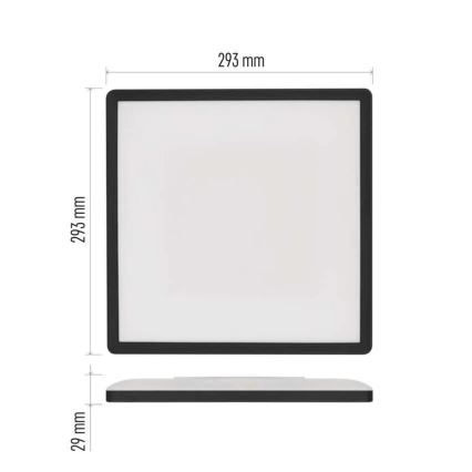 LED-Deckenleuchte FLORI LED/18W/230V 4000K schwarz 29x29 cm