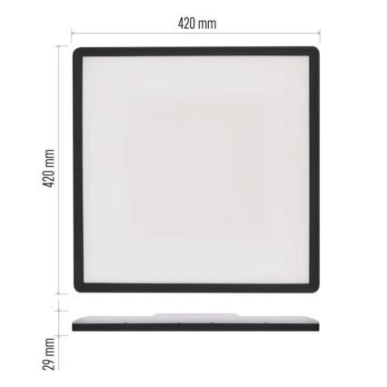 LED-Deckenleuchte FLORI LED/22W/230V 4000K schwarz 42x42 cm