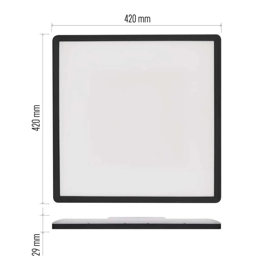 LED-Deckenleuchte FLORI LED/22W/230V 4000K schwarz 42x42 cm