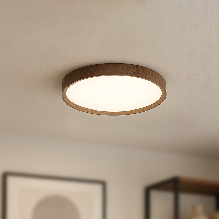 LED-Deckenleuchte FOREST LED/24W/230V Ø 39 cm braun