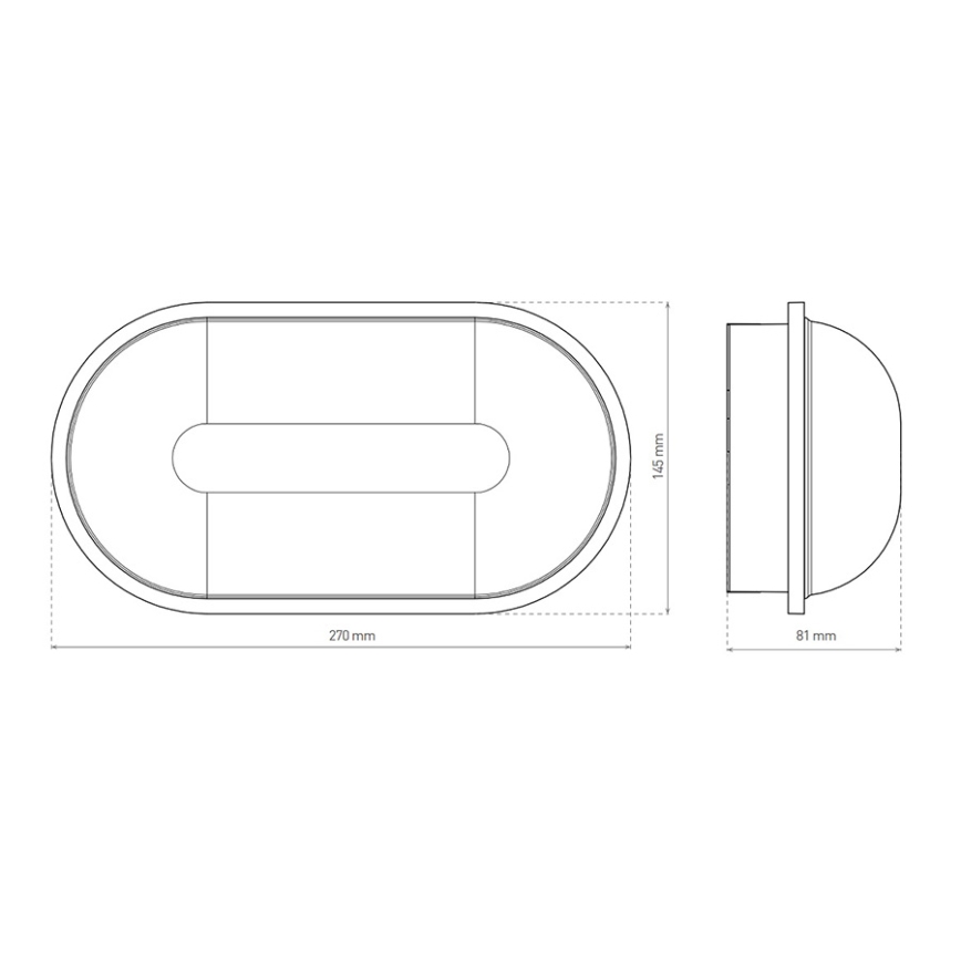 Greenlux GXPS028 - LED Deckenleuchte DARA OVAL LED/20W/230V IP65