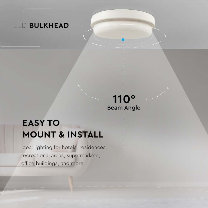 LED-Deckenleuchte für Badezimmer LED/12W/230V 3000K IP54 d 15 cm