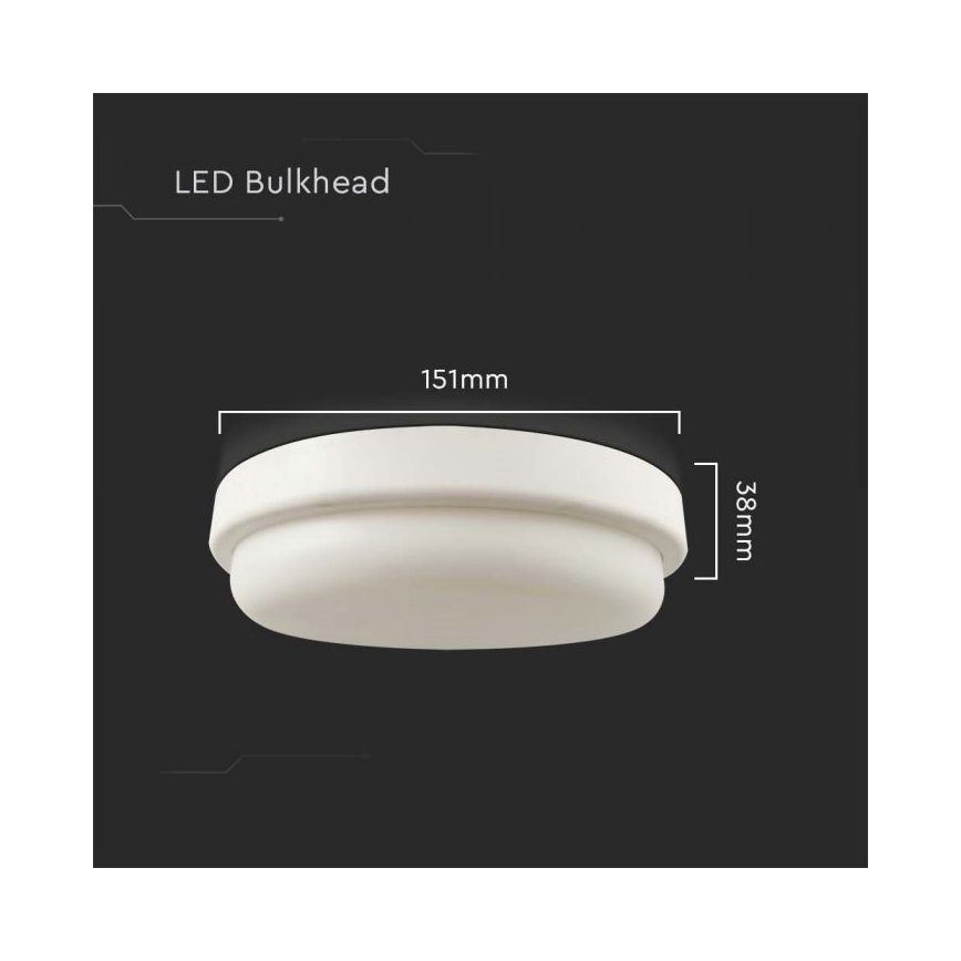 LED-Deckenleuchte für Badezimmer LED/12W/230V 3000K IP54 d 15 cm