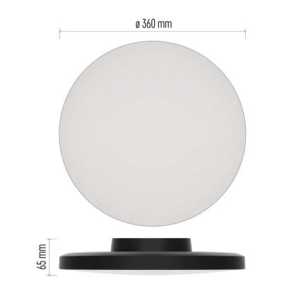 LED-Deckenleuchte für Badezimmer LED/18W/230V 3000/4000/5700K IP55 schwarz
