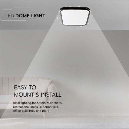 LED-Deckenleuchte für Badezimmer LED/18W/230V 3000K IP44 25x25 cm schwarz
