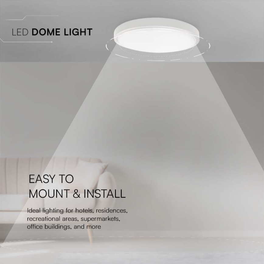LED-Deckenleuchte für Badezimmer LED/18W/230V 3000K IP44 d 22,5 cm weiß
