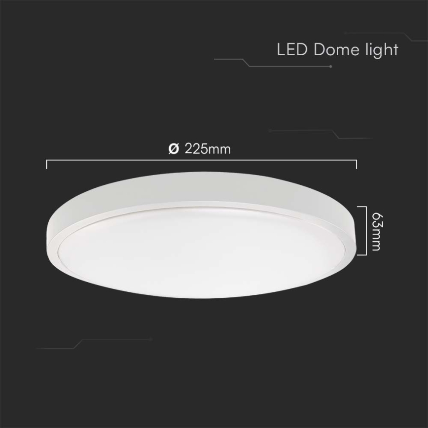 LED-Deckenleuchte für Badezimmer LED/18W/230V 3000K IP44 d 22,5 cm weiß