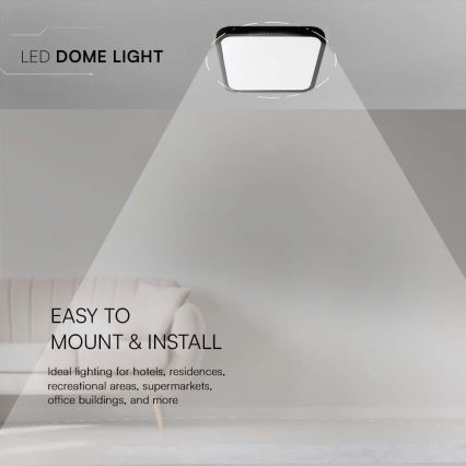 LED-Deckenleuchte für Badezimmer LED/18W/230V 4000K IP44 25x25 cm schwarz