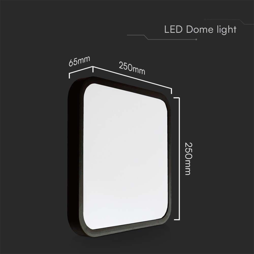 LED-Deckenleuchte für Badezimmer LED/18W/230V 4000K IP44 25x25 cm schwarz