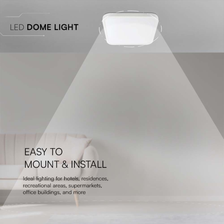 LED-Deckenleuchte für Badezimmer LED/18W/230V 4000K IP44 25x25 cm weiß