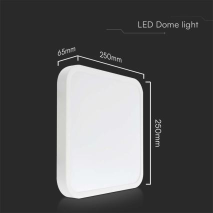 LED-Deckenleuchte für Badezimmer LED/18W/230V 4000K IP44 25x25 cm weiß