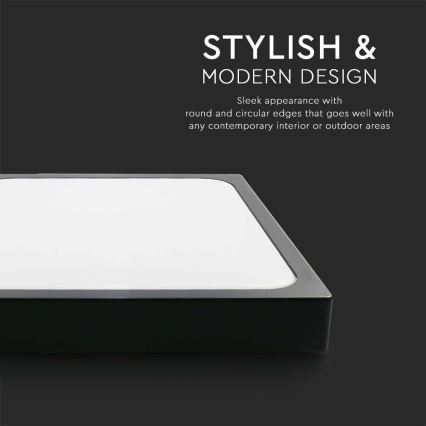 LED-Deckenleuchte für Badezimmer LED/18W/230V 6500K IP44 22,5x22,5 cm schwarz
