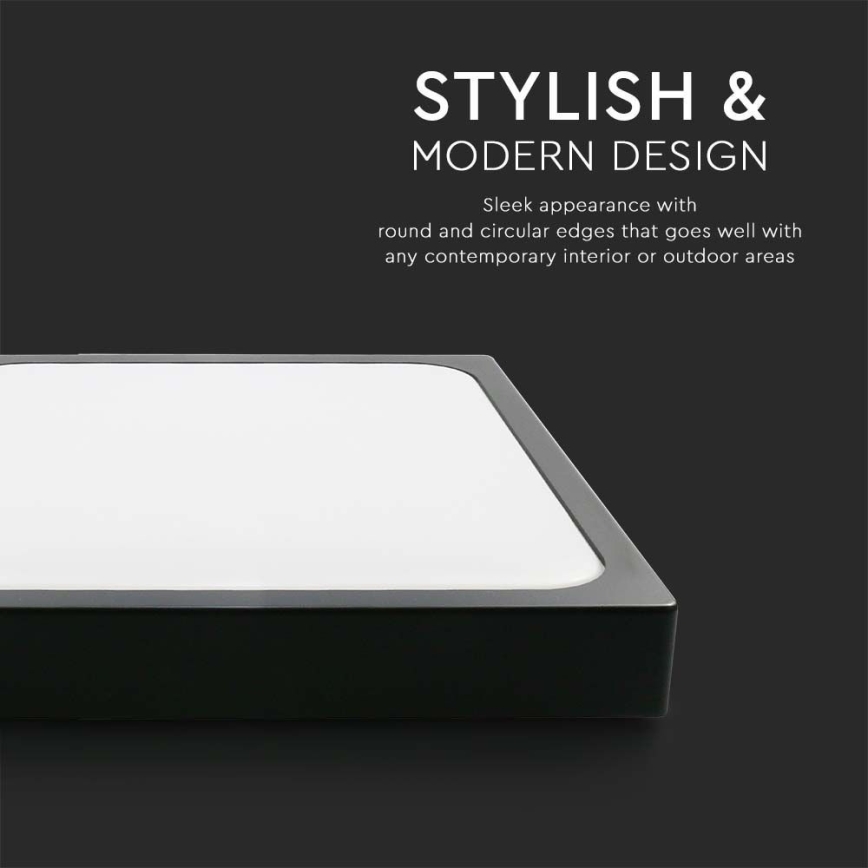 LED-Deckenleuchte für Badezimmer LED/18W/230V 6500K IP44 22,5x22,5 cm schwarz