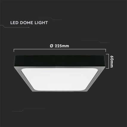 LED-Deckenleuchte für Badezimmer LED/18W/230V 6500K IP44 22,5x22,5 cm schwarz