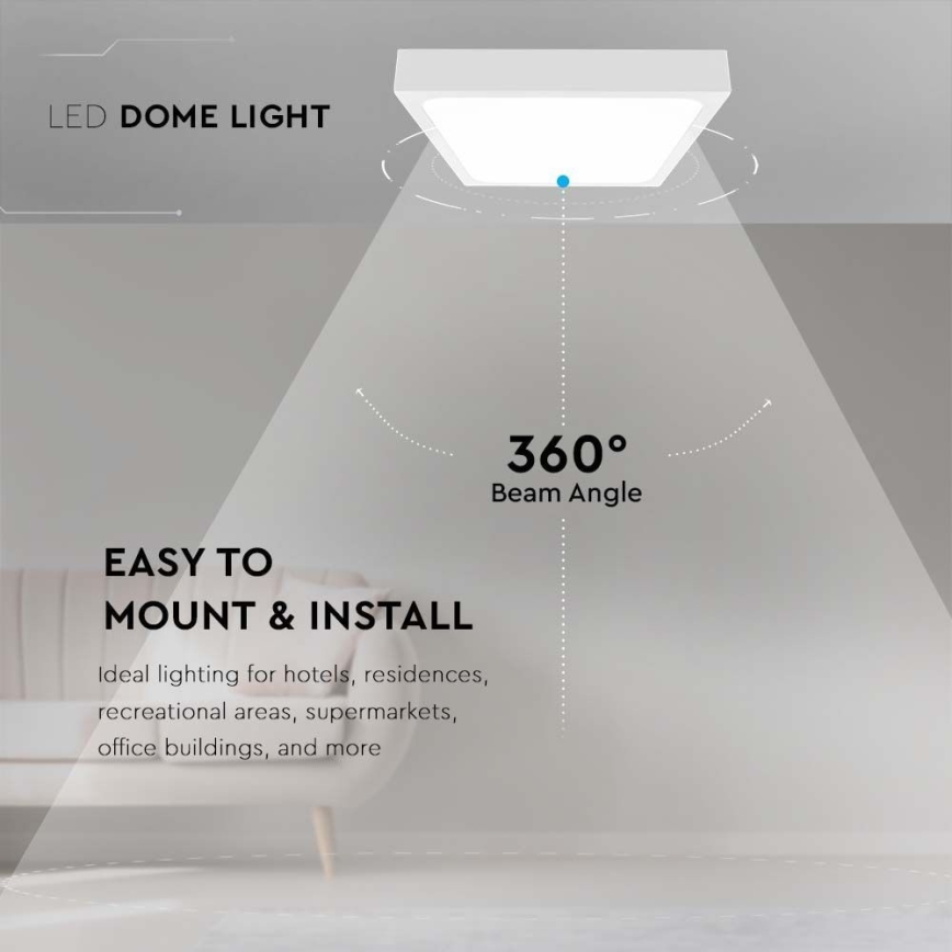 LED-Deckenleuchte für Badezimmer LED/18W/230V 6500K IP44 22,5x22,5 cm weiß