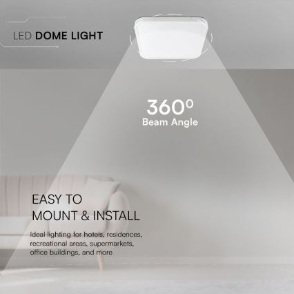 LED-Deckenleuchte für Badezimmer SAMSUNG CHIP LED/18W/230V IP44 3000K 25x25 cm weiß
