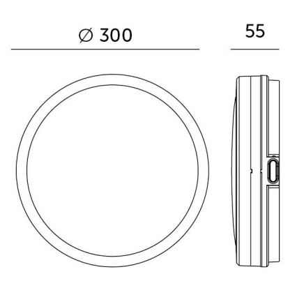 LED-Deckenleuchte für Badezimmer LED/18W/230V 3000/4000/6500K IP65 d 30 cm schwarz