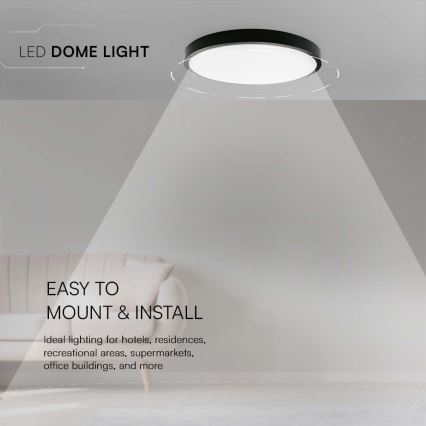 LED-Deckenleuchte für Badezimmer LED/24W/230V 3000K IP44 d 29,5 cm schwarz