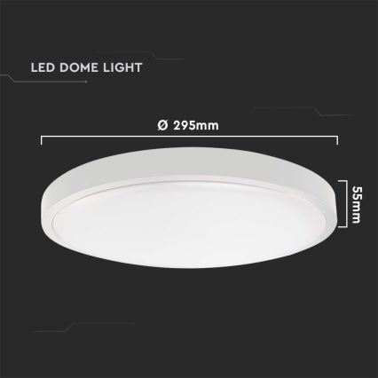 LED-Deckenleuchte für Badezimmer LED/24W/230V 3000K IP44 d 29,5 cm weiß