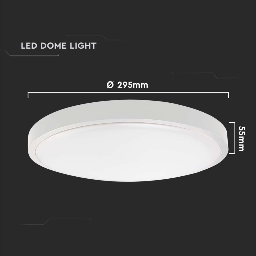 LED-Deckenleuchte für Badezimmer LED/24W/230V 3000K IP44 d 29,5 cm weiß