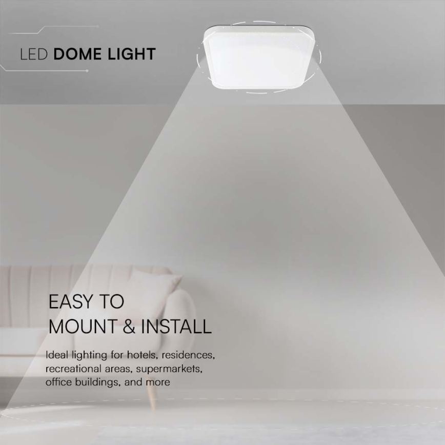 LED-Deckenleuchte für Badezimmer LED/24W/230V 4000K IP44 29,5x29,5 cm weiß