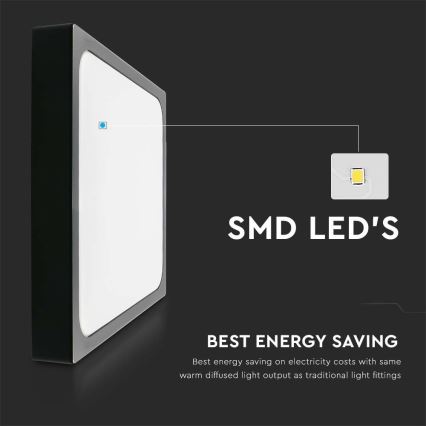 LED-Deckenleuchte für Badezimmer LED/24W/230V 6500K IP44 29,5x29,5 cm schwarz