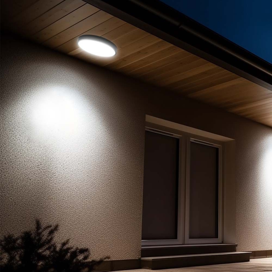 LED-Deckenleuchte für Badezimmer LED/24W/230V 6500K IP44 d 29,5 cm schwarz