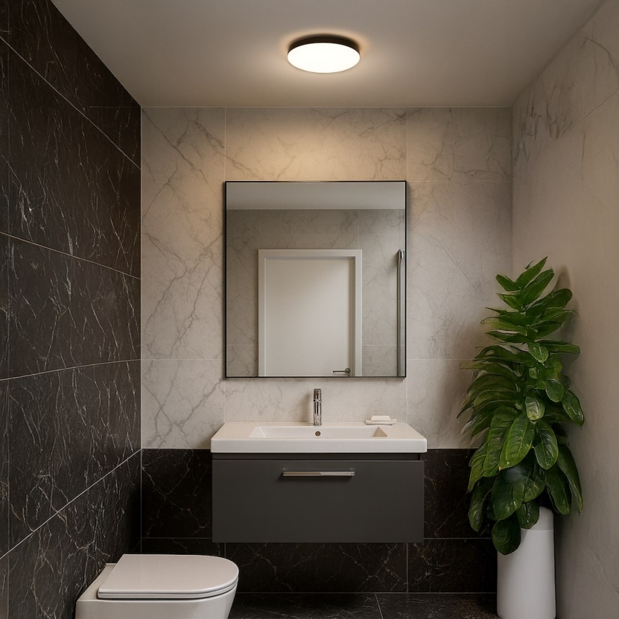 LED-Deckenleuchte für Badezimmer MAYA LED/15W/230V d 33 cm IP44 schwarz