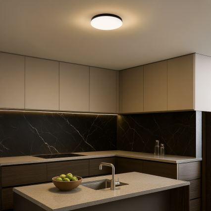 LED-Deckenleuchte für Badezimmer MAYA LED/15W/230V d 33 cm IP44 schwarz