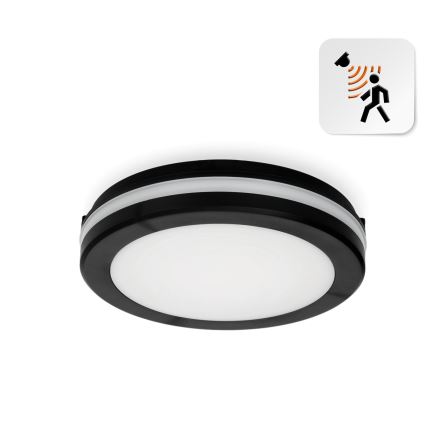 LED-Deckenleuchte für Badezimmer mit Sensor LED/12W/230V 3000/4000/6500K IP65 d 20 cm schwarz + Fernbedienung