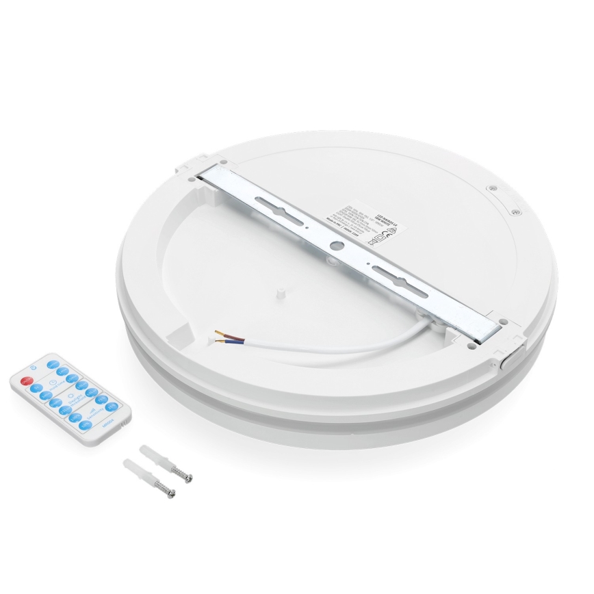 LED-Deckenleuchte für Badezimmer mit Sensor LED/18W/230V 3000/4000/6500K IP65 d 30 cm weiß + Fernbedienung